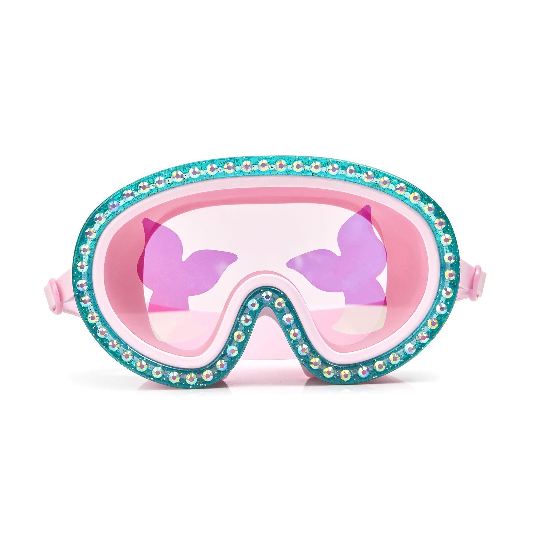 Bling2O Girls Swimming Mask Pink Blue Sea Glitter UV Fun Swim Goggles & Case 6y+