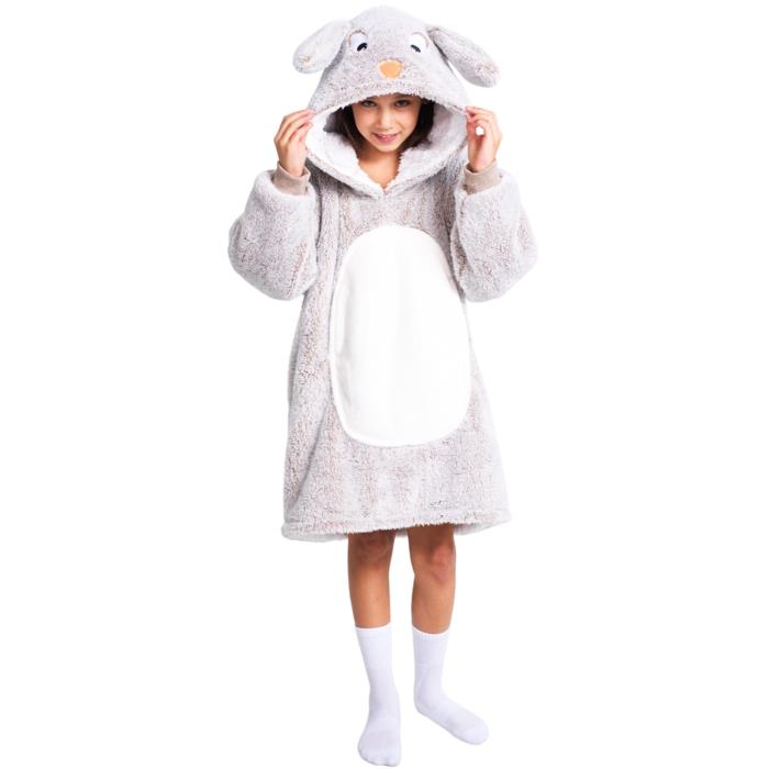 Kids Cuddle Hoodie Oversized Hooded Blanket Age 7-12 Plush Animal Wearable Throw - Picture 2 of 7