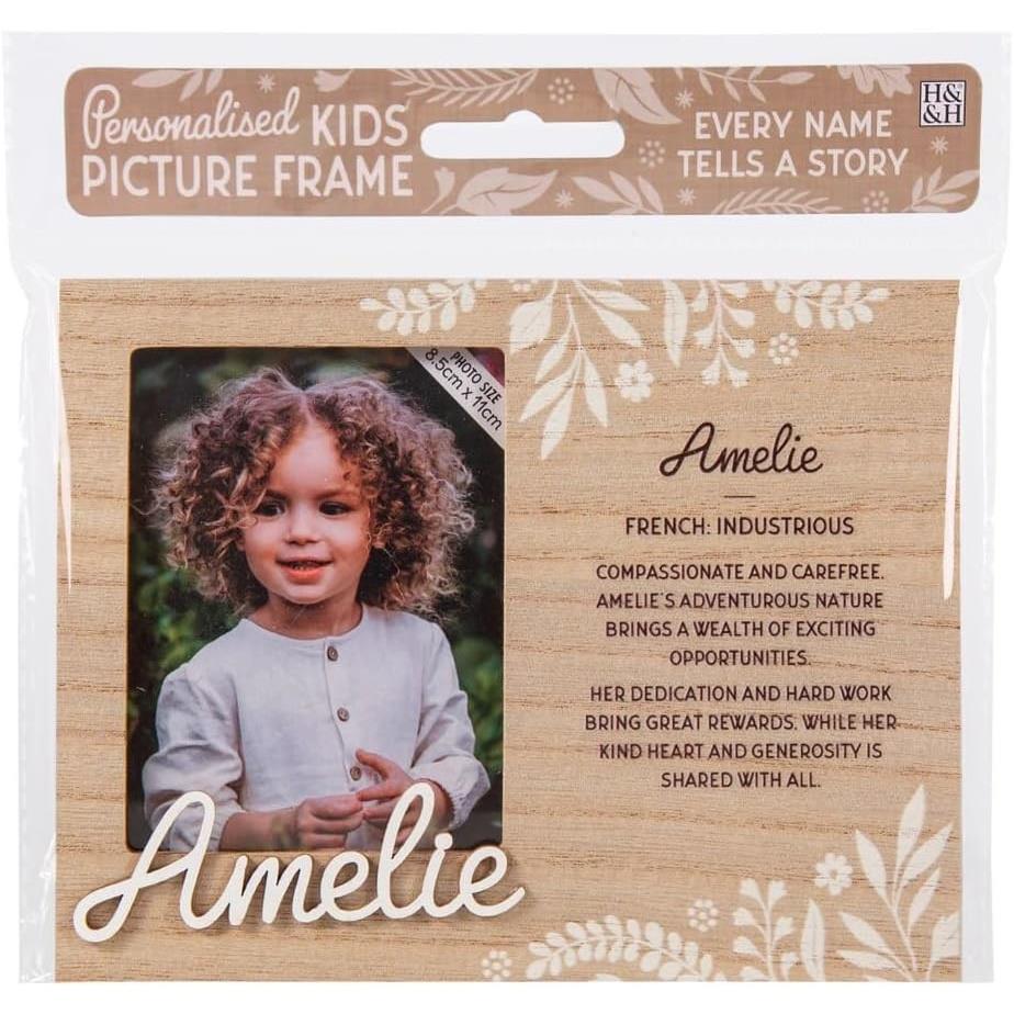 Wooden Picture Frame Personalised Kids Unique Gift Rustic Poems Girls Names A-Z - Picture 8 of 97