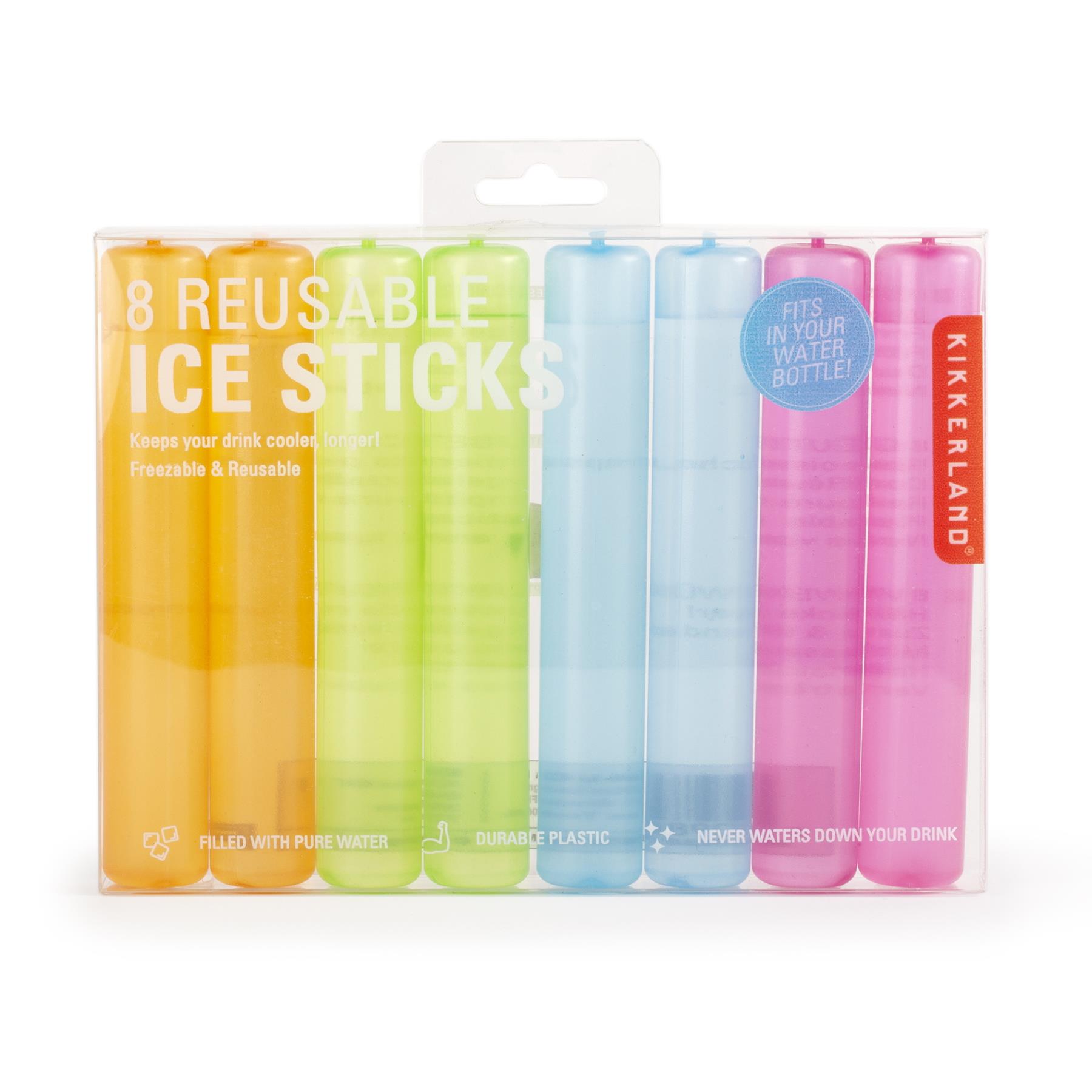 Kikkerland Reusable Coloured Ice Sticks 8pk Reusable 12cm Drinks Cold