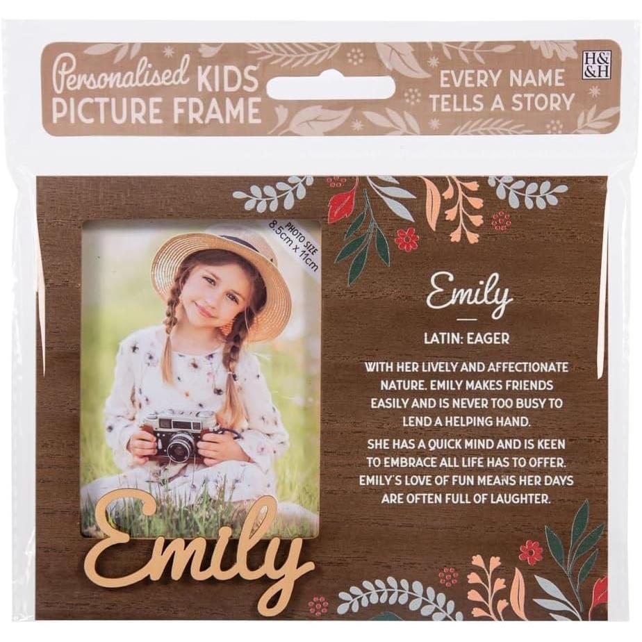 Wooden Picture Frame Personalised Kids Unique Gift Rustic Poems Girls Names A-Z - Picture 30 of 97