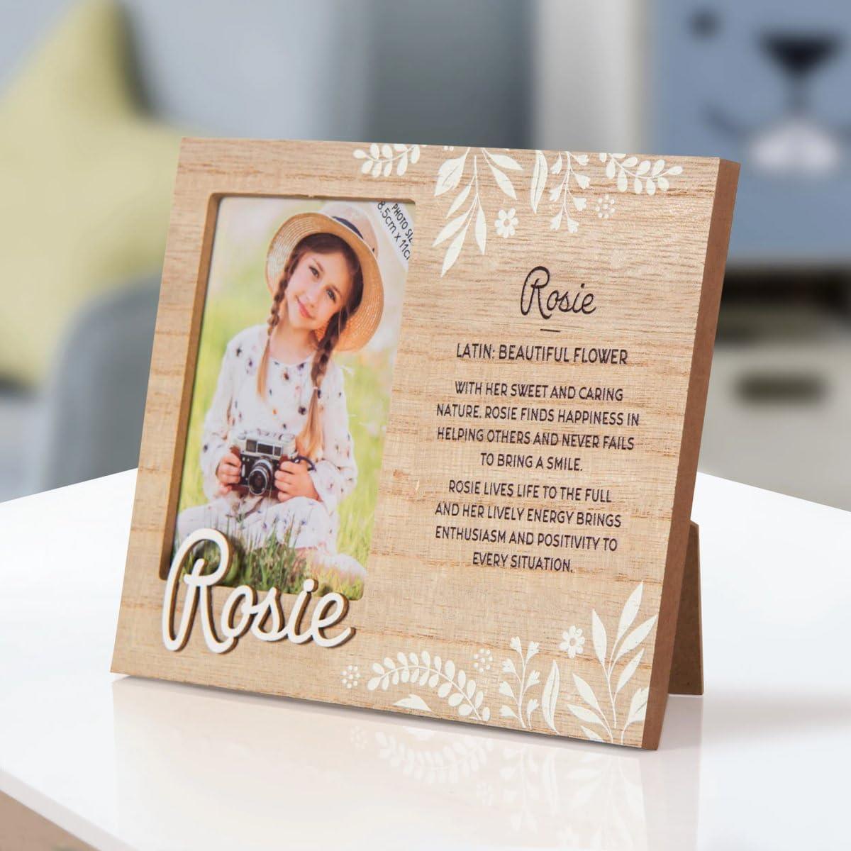 Wooden Picture Frame Personalised Kids Unique Gift Rustic Poems Girls Names A-Z - Picture 87 of 97