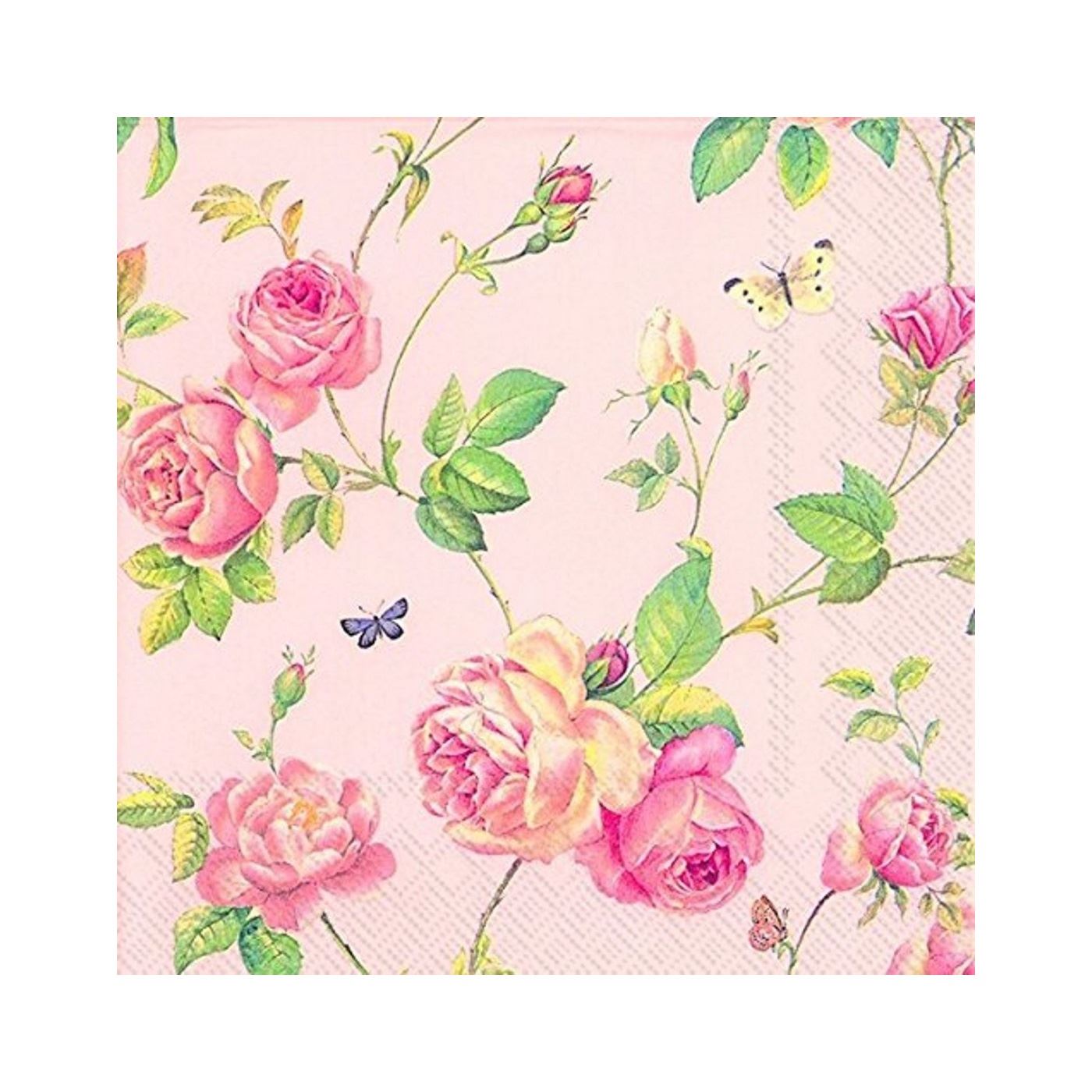 Paper Napkins Disposable Serviettes 3ply Tableware Party Floral Rambling Rose - Picture 8 of 11