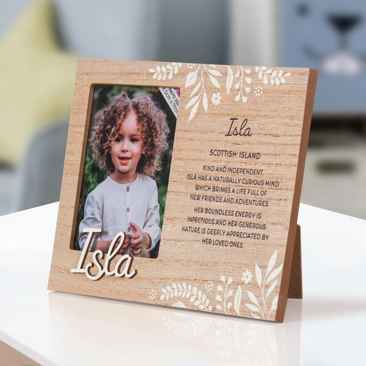 Wooden Picture Frame Personalised Kids Unique Gift Rustic Poems Girls Names A-Z - Picture 56 of 97