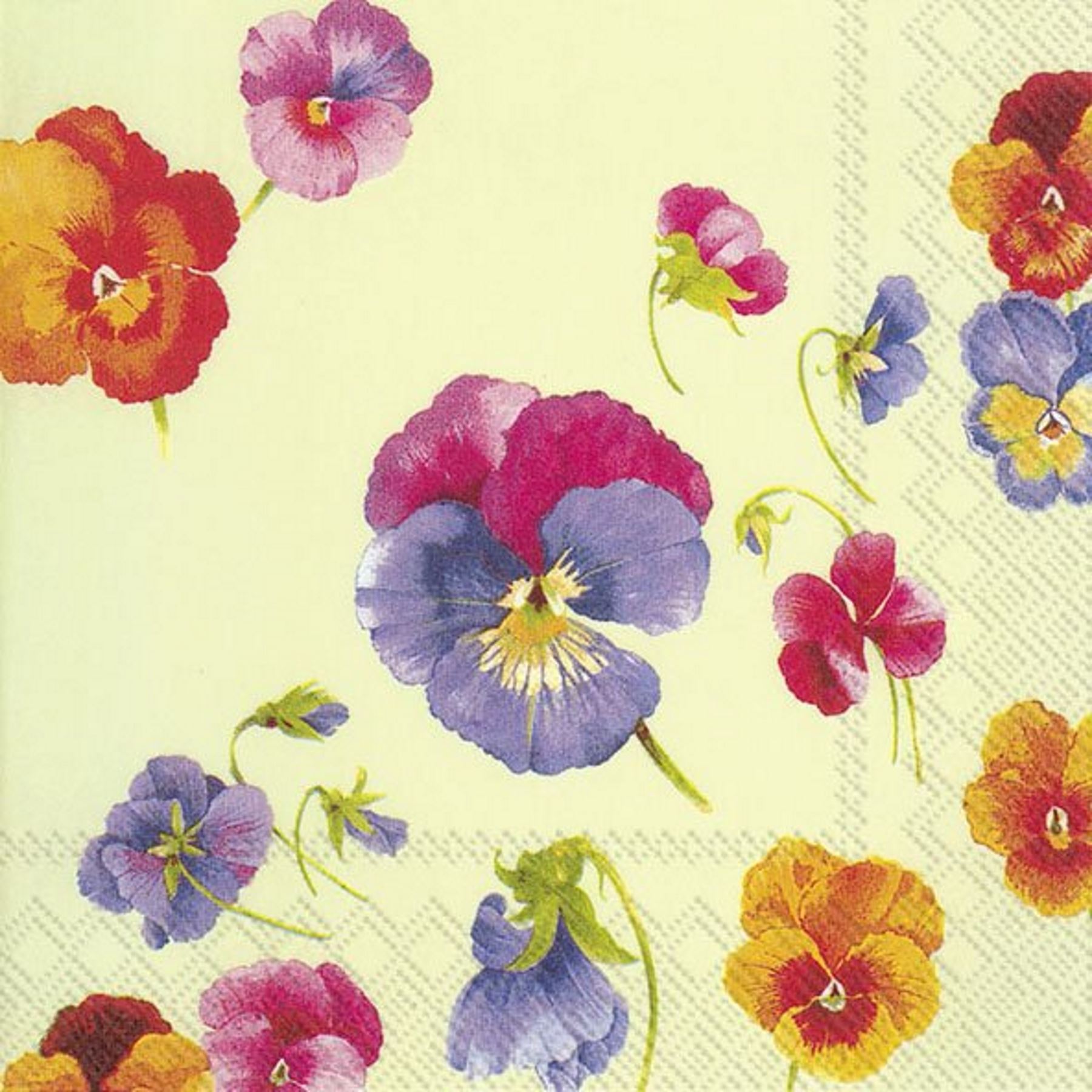 Floral Paulina Light Green Flower Paper Tissue Napkins Lunch Cocktail Serviettes