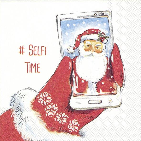 On My Way Santa Selfie Christmas Reindeer Paper Napkins Festive Party Serviette