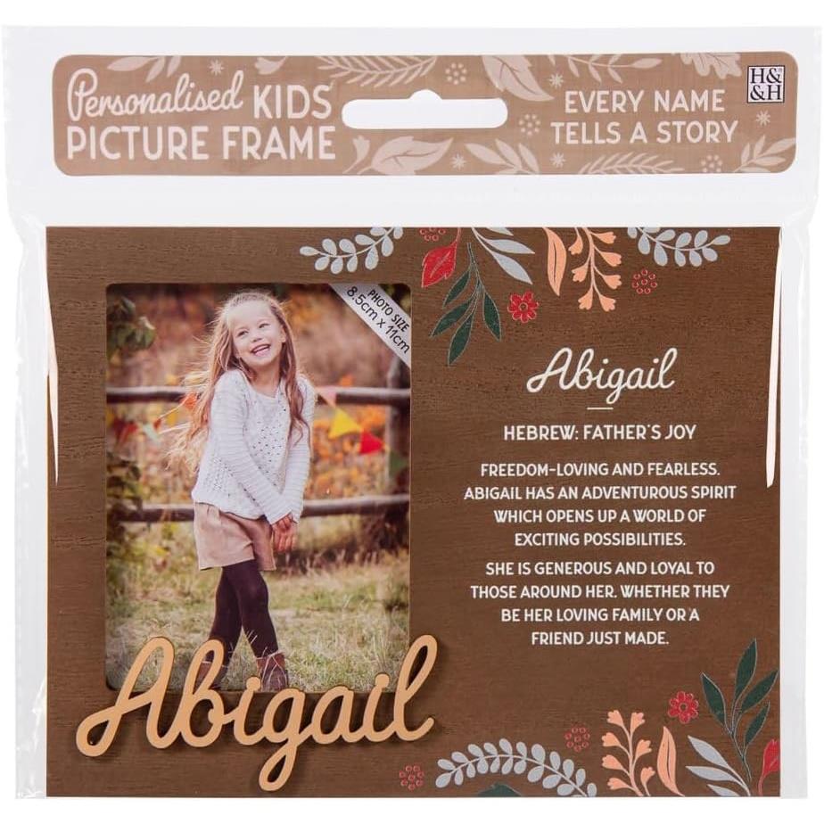 Wooden Picture Frame Personalised Kids Unique Gift Rustic Poems Girls Names A-Z - Picture 2 of 97