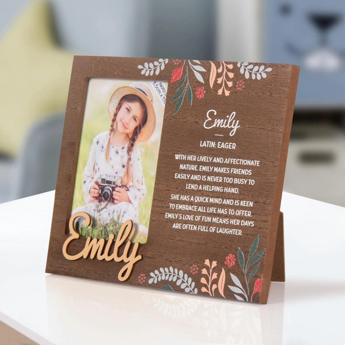 Wooden Picture Frame Personalised Kids Unique Gift Rustic Poems Girls Names A-Z - Picture 31 of 97