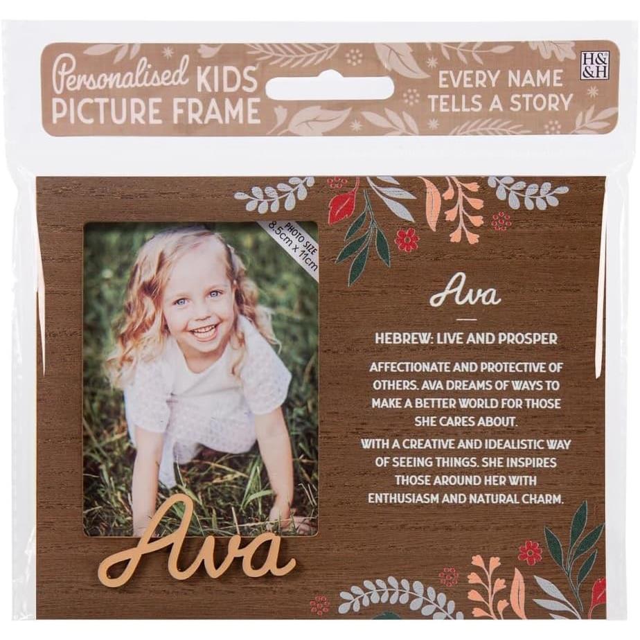 Wooden Picture Frame Personalised Kids Unique Gift Rustic Poems Girls Names A-Z - Picture 12 of 97