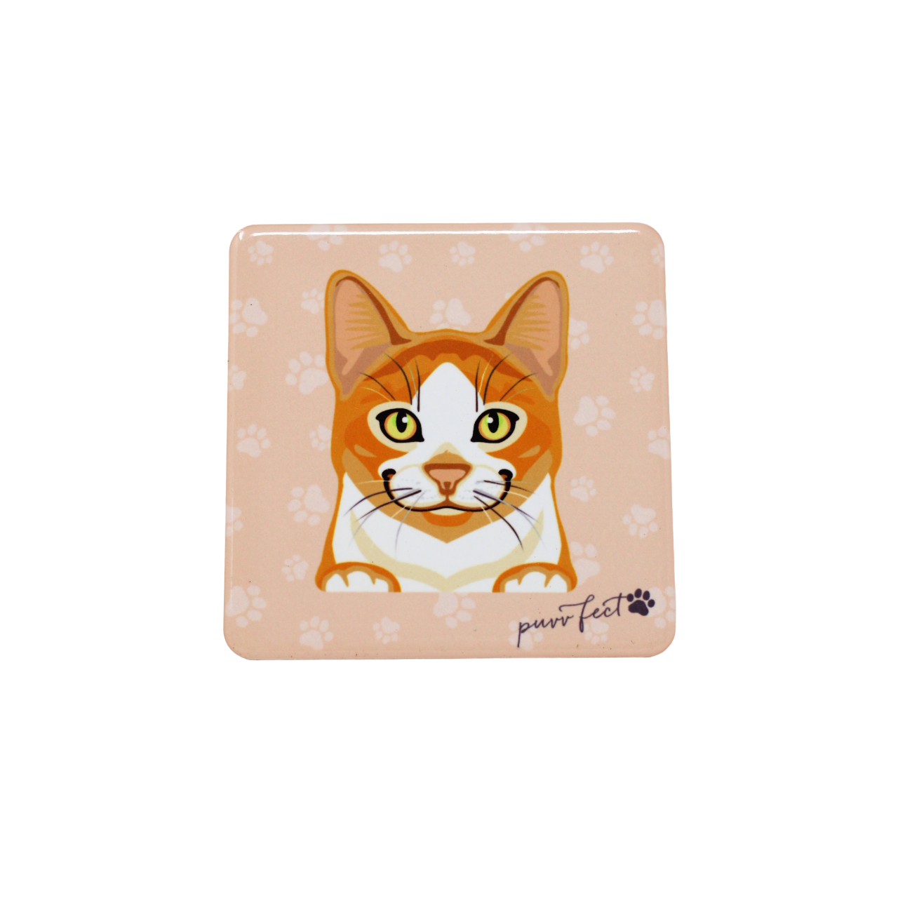 Drink Coasters Cat Tea Coffee Cup Holder Hot Drinks Ceramic Square Feline Kitten