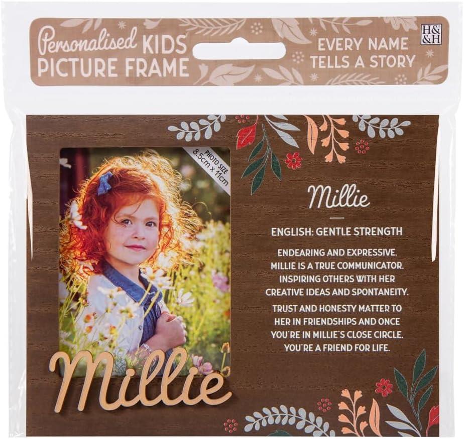 Wooden Picture Frame Personalised Kids Unique Gift Rustic Poems Girls Names A-Z - Picture 77 of 97