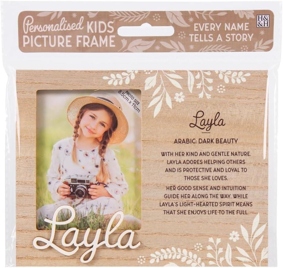 Wooden Picture Frame Personalised Kids Unique Gift Rustic Poems Girls Names A-Z - Picture 61 of 97