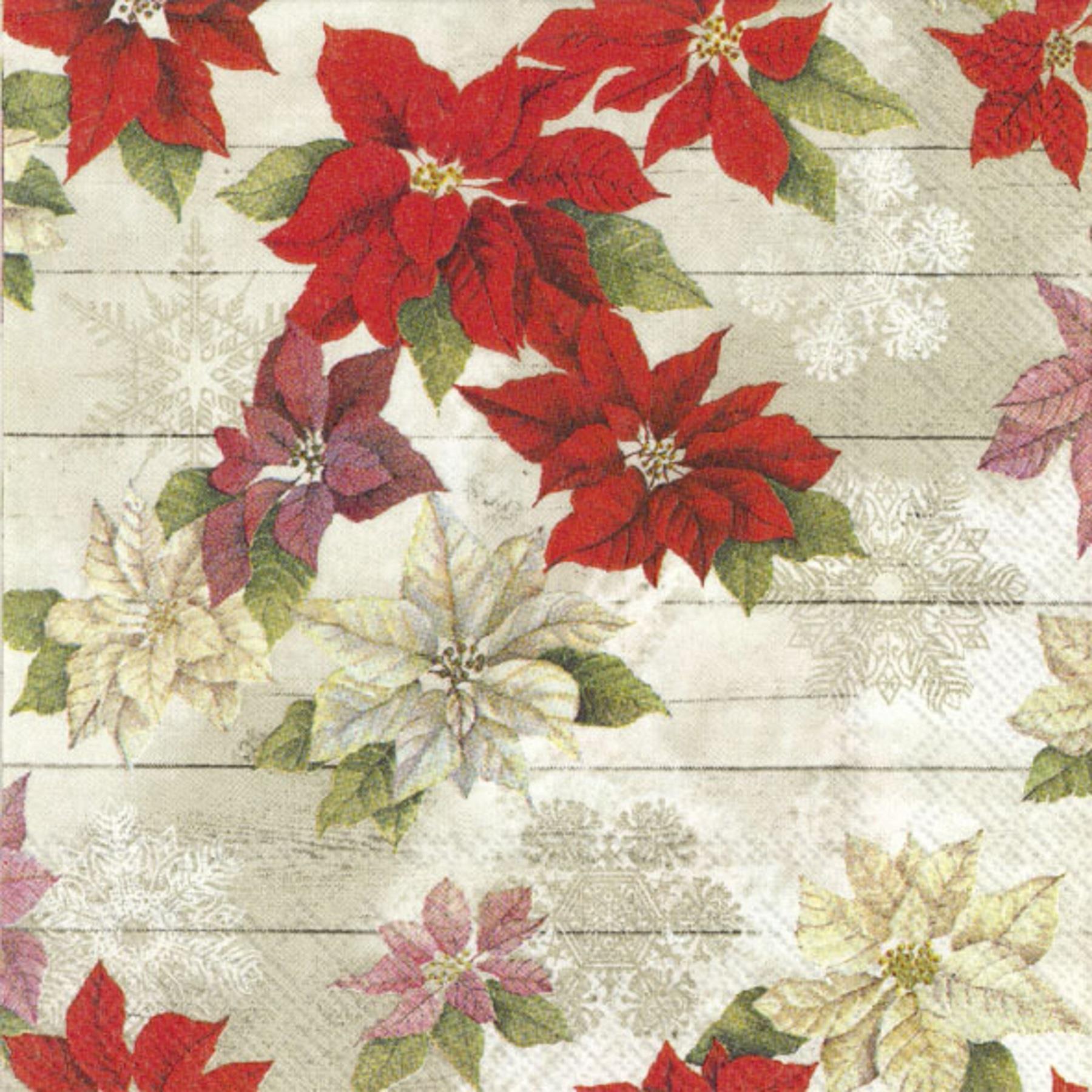 Sally Floral Traditional Winter Paper Napkins Luncheon Cocktail 3-ply Serviettes