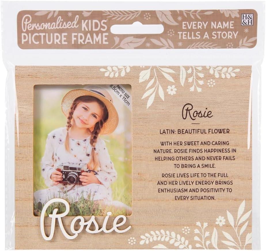 Wooden Picture Frame Personalised Kids Unique Gift Rustic Poems Girls Names A-Z - Picture 86 of 97