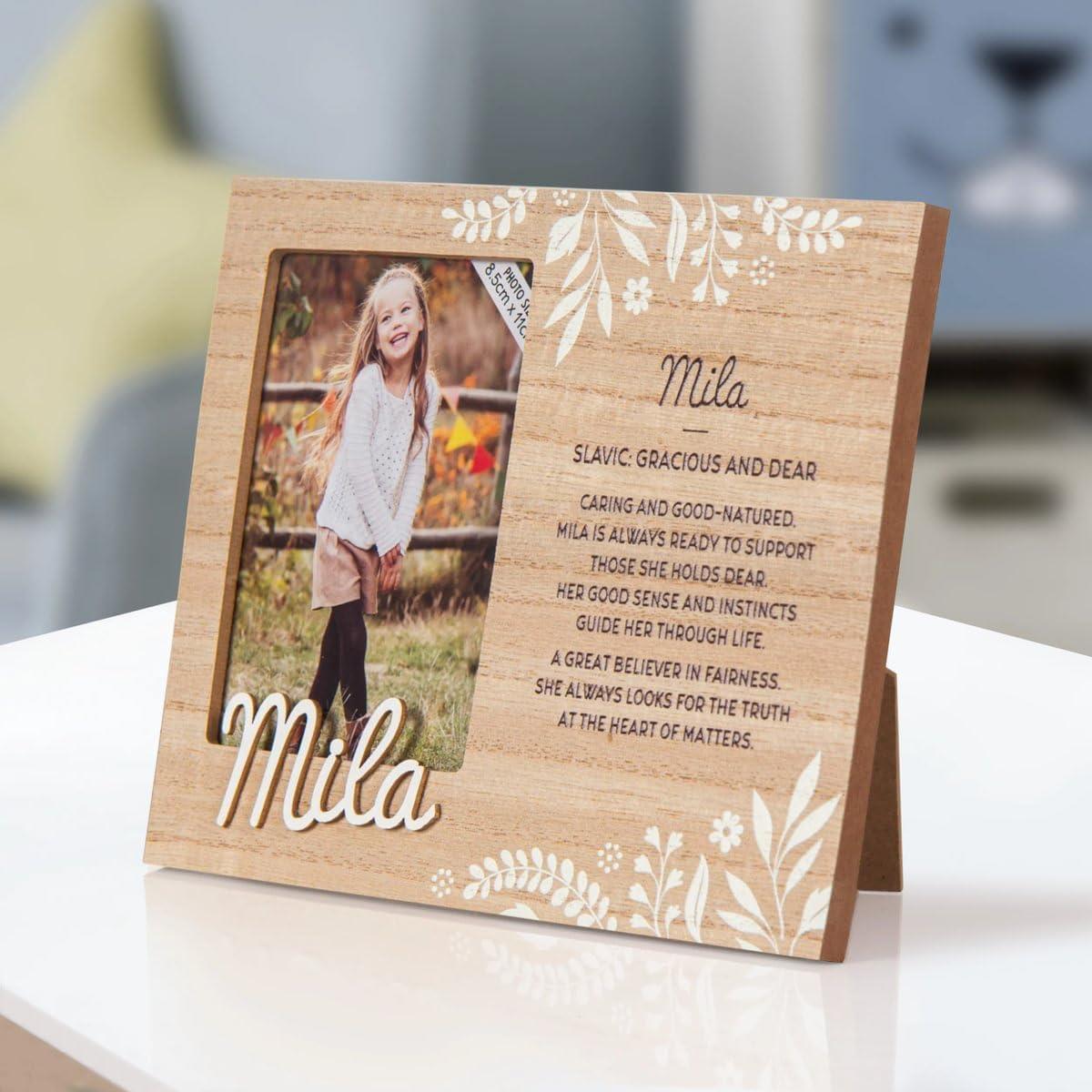 Wooden Picture Frame Personalised Kids Unique Gift Rustic Poems Girls Names A-Z - Picture 76 of 97