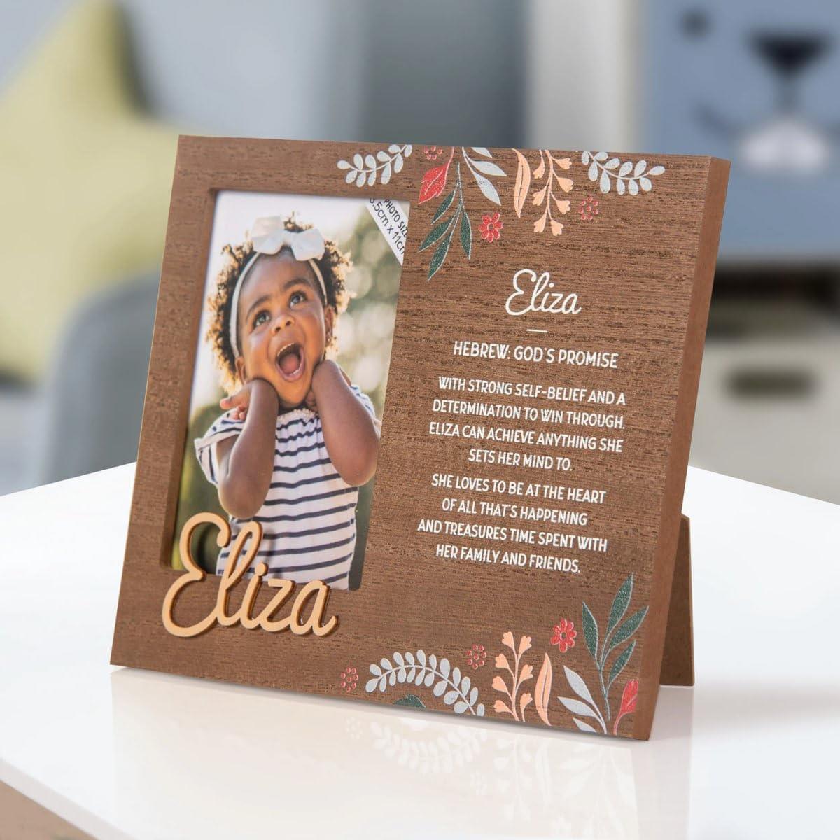 Wooden Picture Frame Personalised Kids Unique Gift Rustic Poems Girls Names A-Z - Picture 21 of 97