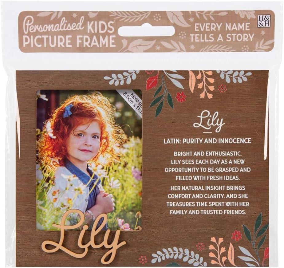Wooden Picture Frame Personalised Kids Unique Gift Rustic Poems Girls Names A-Z - Picture 63 of 97