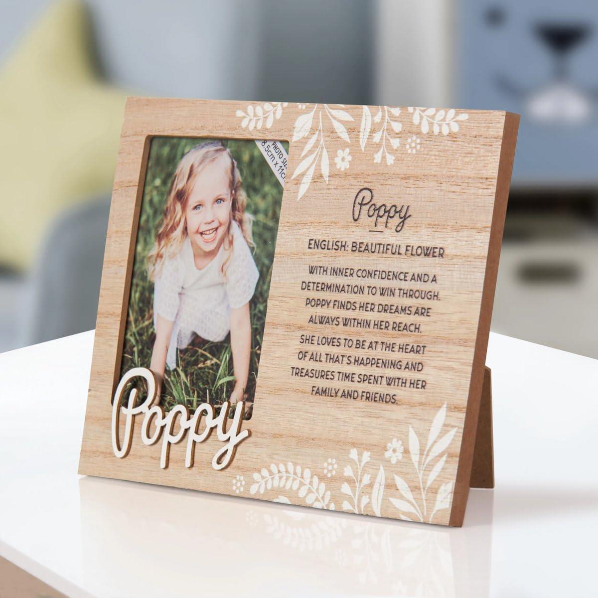 Wooden Picture Frame Personalised Kids Unique Gift Rustic Poems Girls Names A-Z - Picture 85 of 97