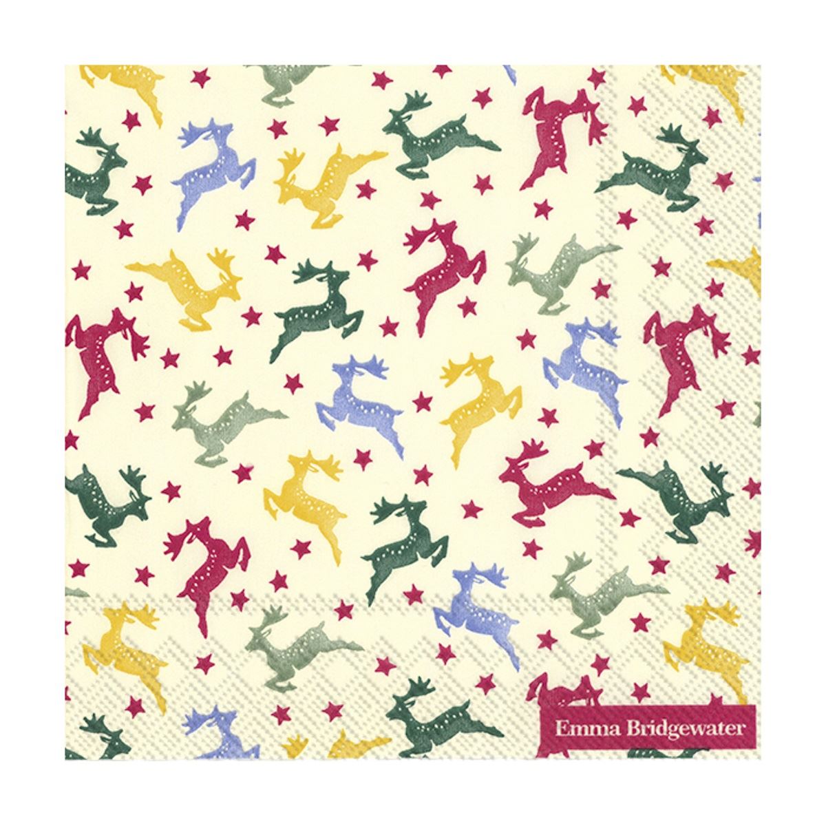 Set of 4 Emma Bridgewater We Three Kings Black Christmas Cocktail Napkins