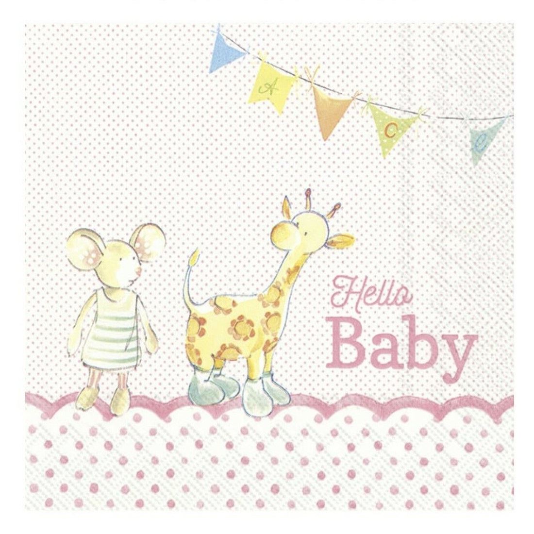 Hello Baby Shower Paper Napkin Newborn Boy Girl Lunch Party Disposable Serviette