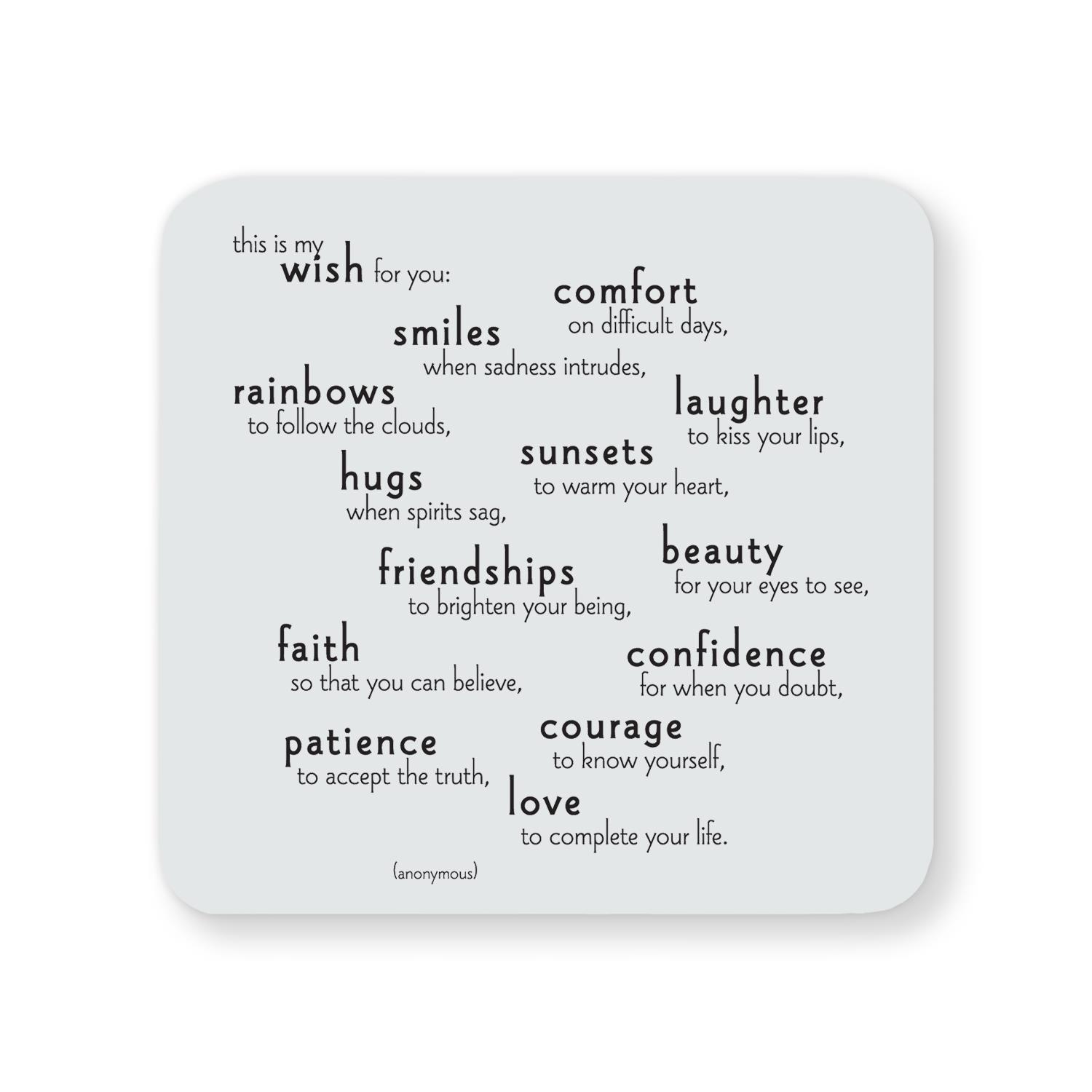 Quotable Drink Coaster Mat Positive Life Various Quote Inspirational Gift White