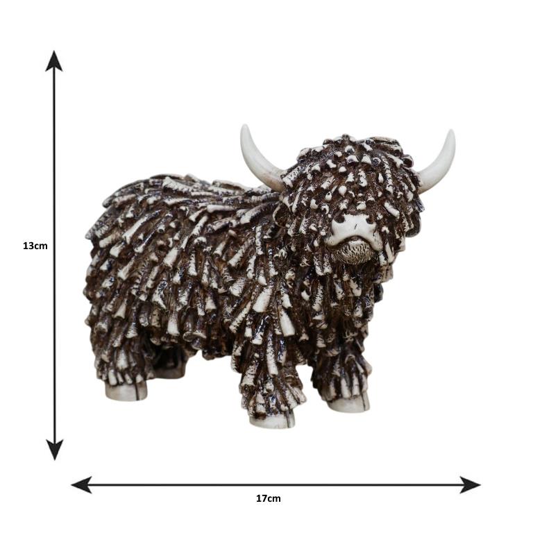 Standing Highland Cow Ornament Rustic Brown Twig Country Farmhouse Décor Statue - Picture 9 of 14