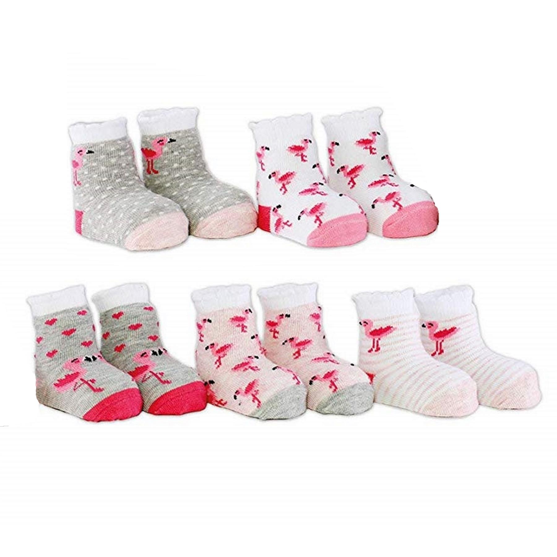 Set x 4 Pink Baby Girl Socks Gift Box Newborn 0-12 Months Set Christmas Gift