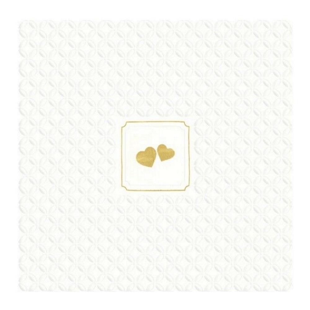 Embossed White Hearts Paper Napkins Wedding Lunch Dinner Disposable Serviettes