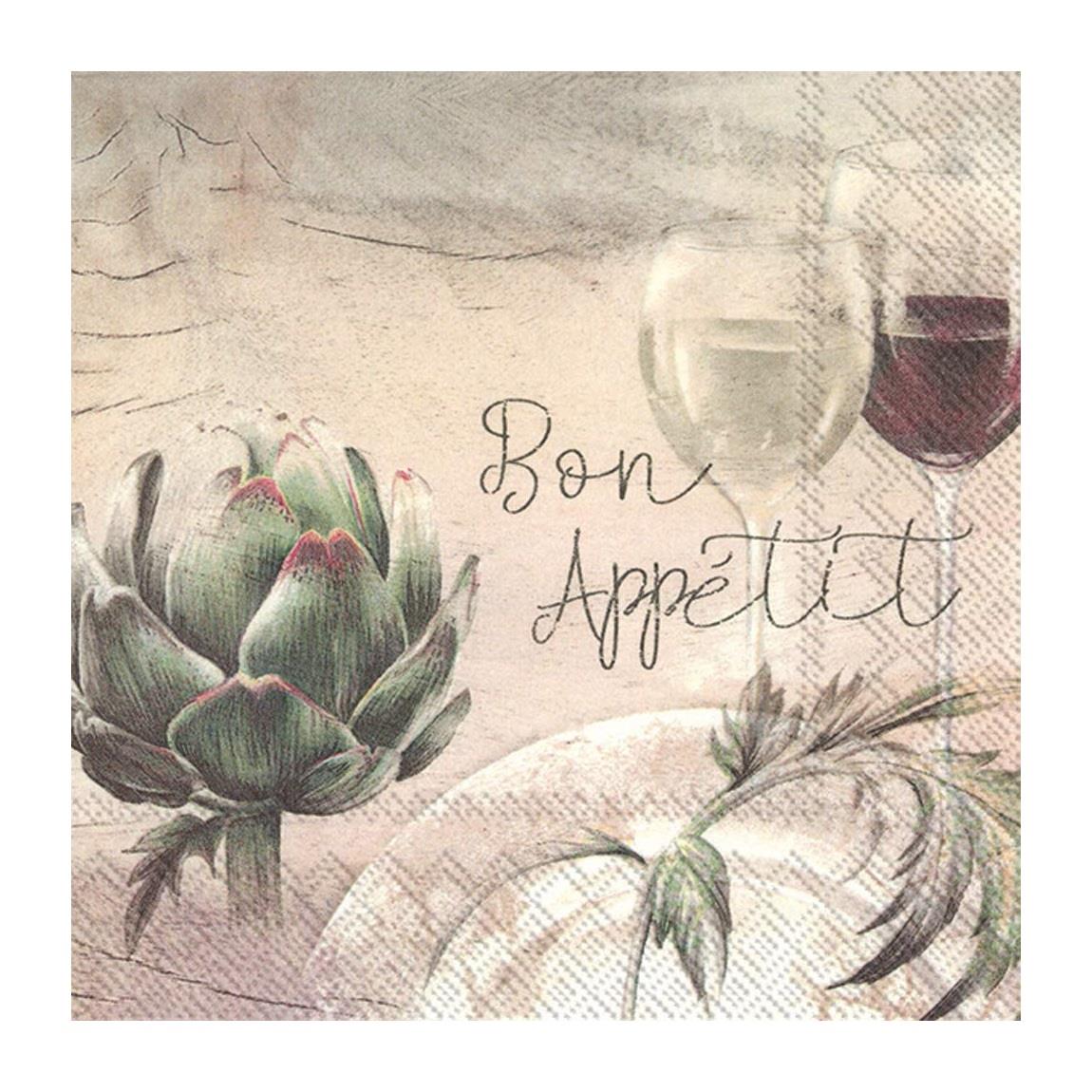 Bon Appetit Paper Napkins 20-Pack Family Lunch Meal BBQ Disposable Serviettes