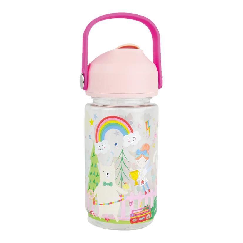 Kinder Trinkflasche Strohhalm 450ml Tritan Jungen wiederverwendbar Mädchen Griff Zahnseide & Rock - Bild 32 von 32