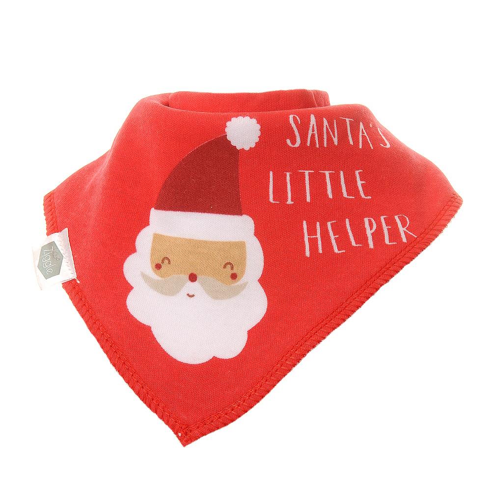 Baby Christmas Bib Dribble Bandana Festive Santa Red Cotton Poppers Ziggle