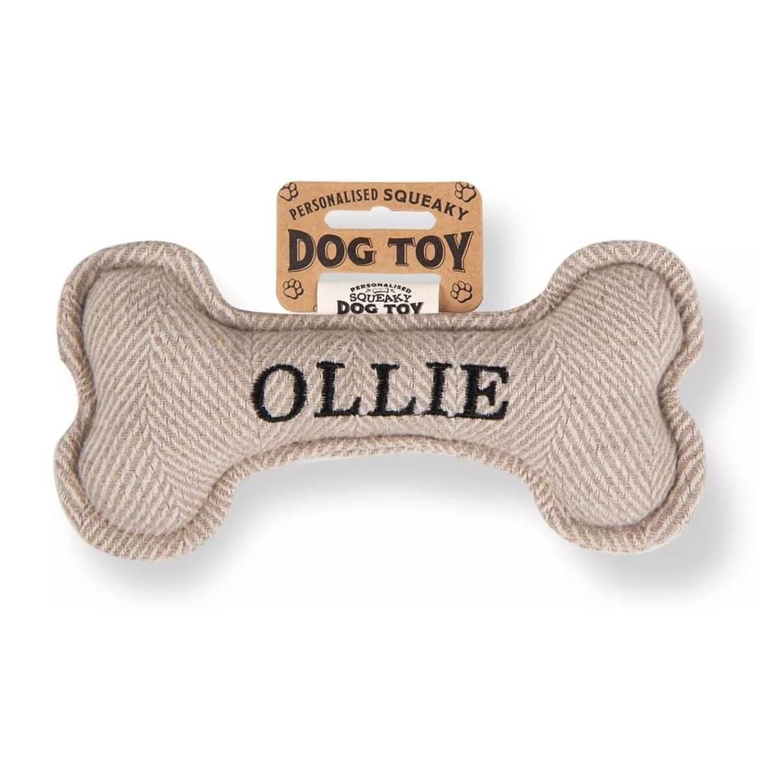 Dog Squeaky Toy Medium Soft Puppy Bone Chew Personalised Plush Toys L-W