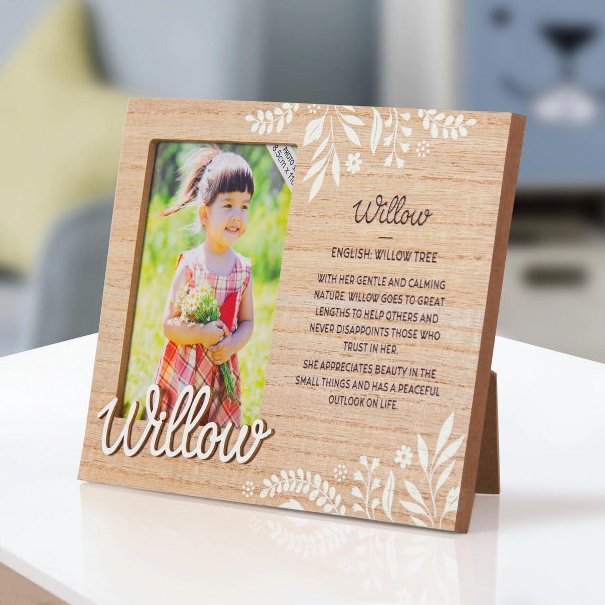 Wooden Picture Frame Personalised Kids Unique Gift Rustic Poems Girls Names A-Z - Picture 97 of 97