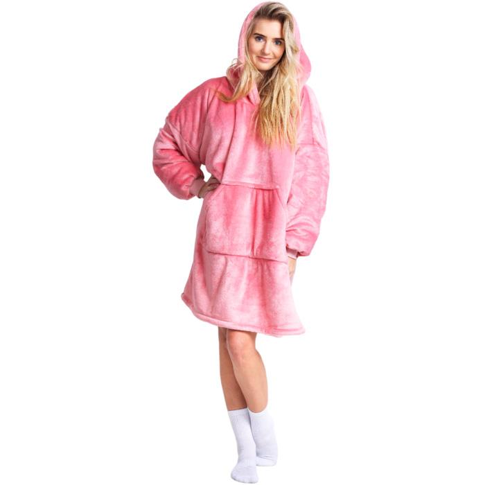 Sudadera con capucha de gran tamaño para adultos Cuddle manta con capucha talla única XL felpa usable tiro - Imagen 3 de 8