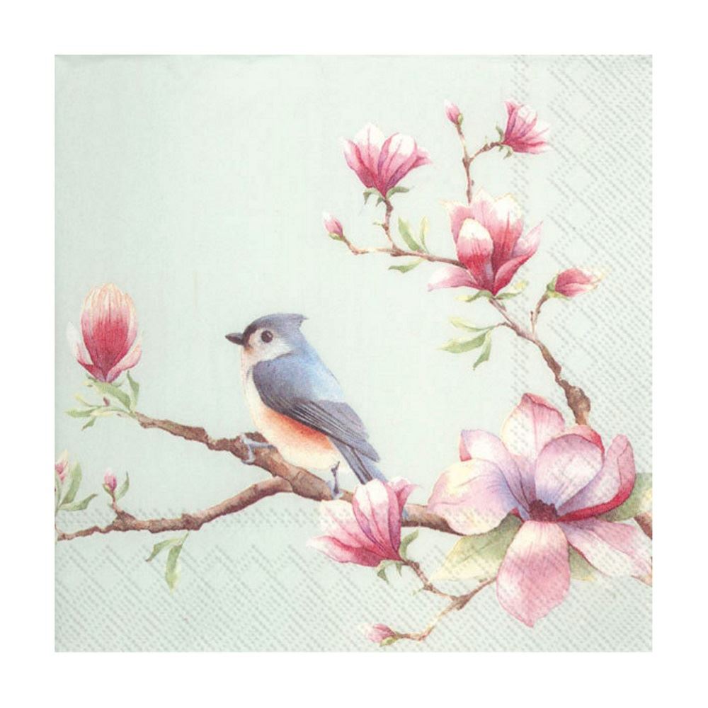 Spring Melody Bird & Blossom Paper Napkins Lunch Cocktail Party Serviettes