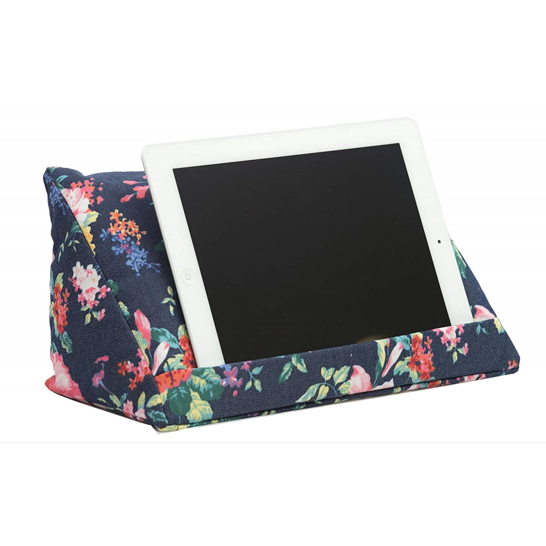 CozeReader Tablet Cushion Stand Holder Pillow Blue Navy Floral