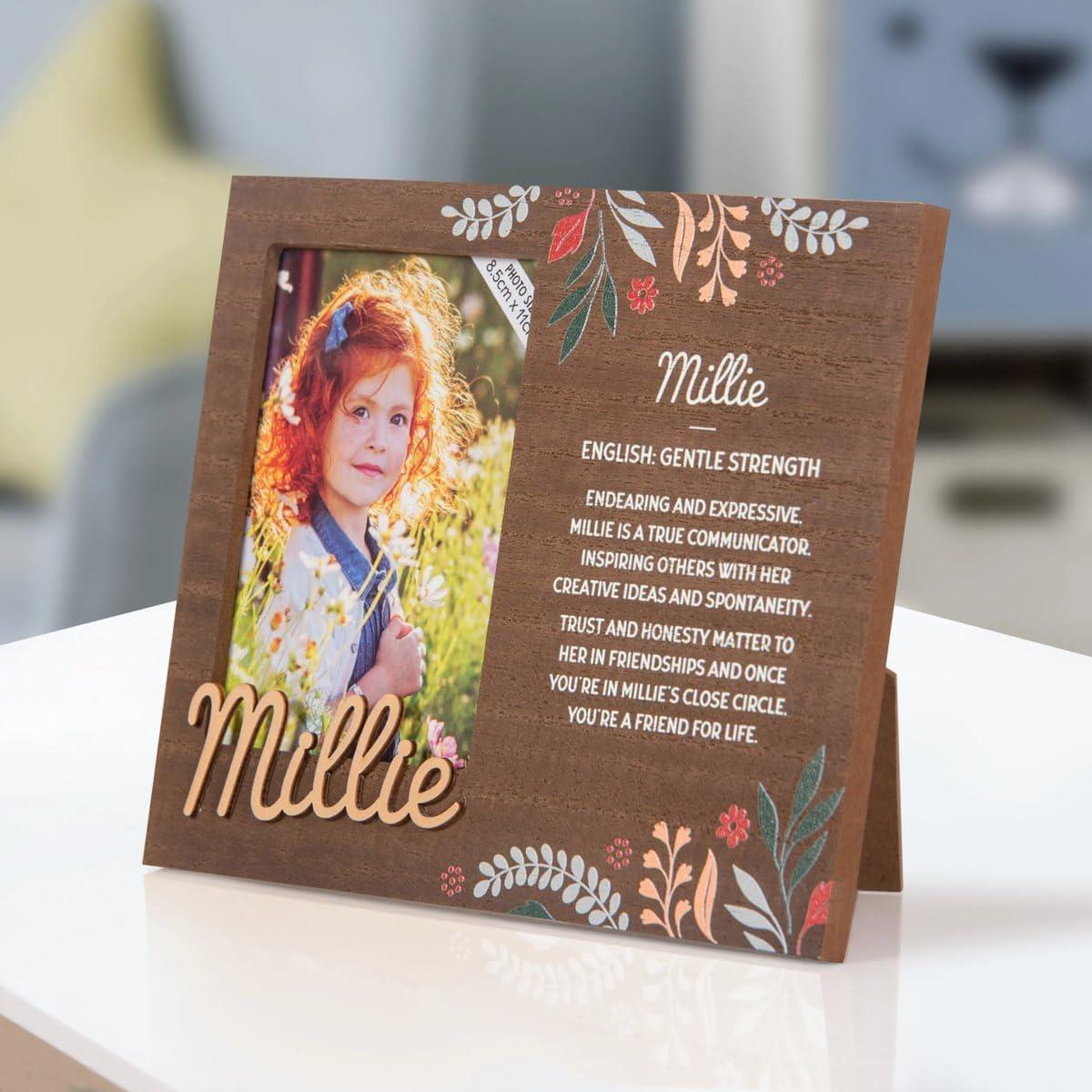 Wooden Picture Frame Personalised Kids Unique Gift Rustic Poems Girls Names A-Z - Picture 78 of 97