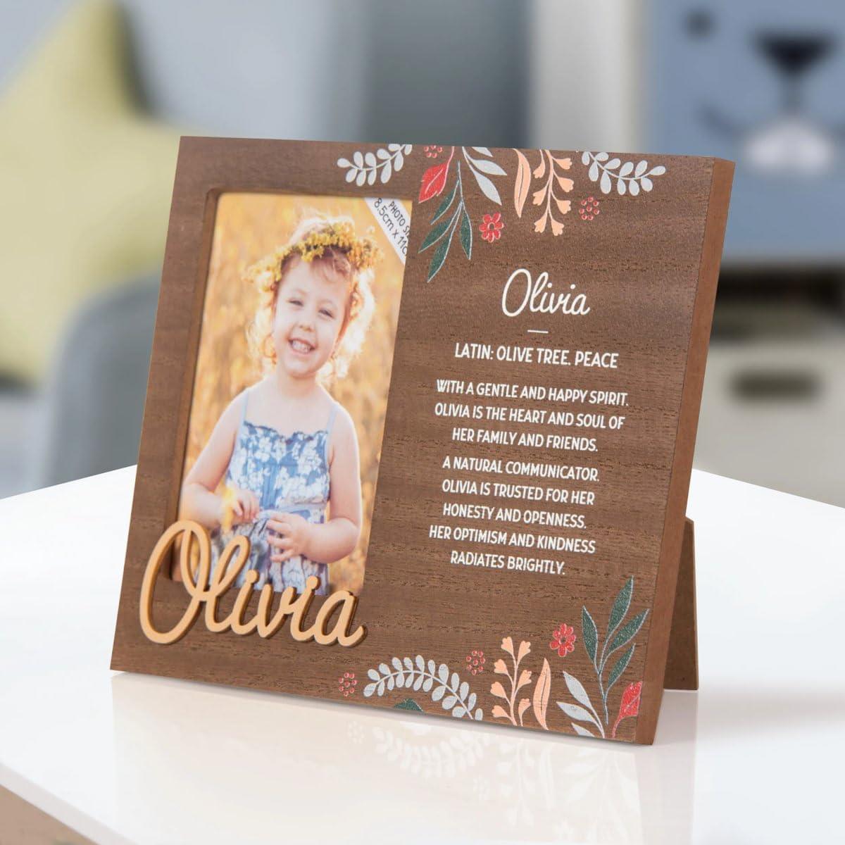 Wooden Picture Frame Personalised Kids Unique Gift Rustic Poems Girls Names A-Z - Picture 82 of 97