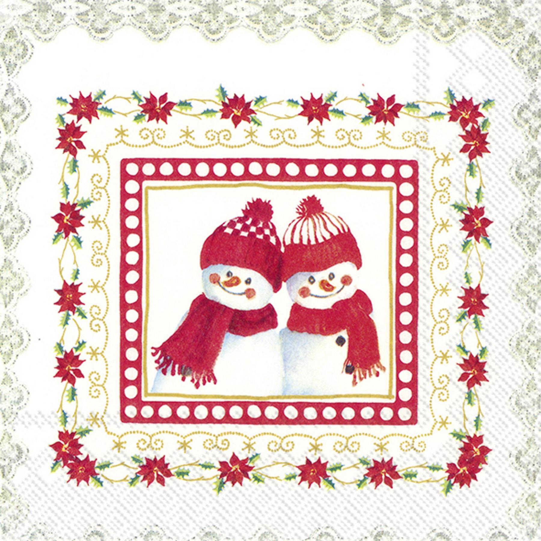 Lovely Little Fellows Christmas Paper Napkins Luncheon Cocktail 3-ply Serviettes