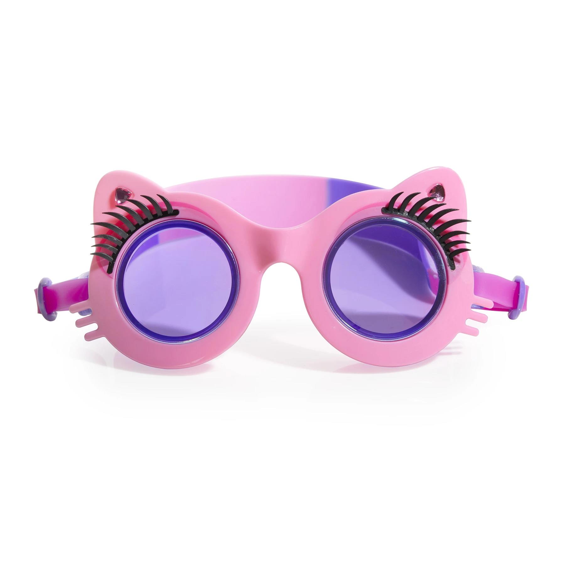 Bling2O Girls Cat Swimming Goggles With Lashes Children Kids UV Swim Glasses 6y+