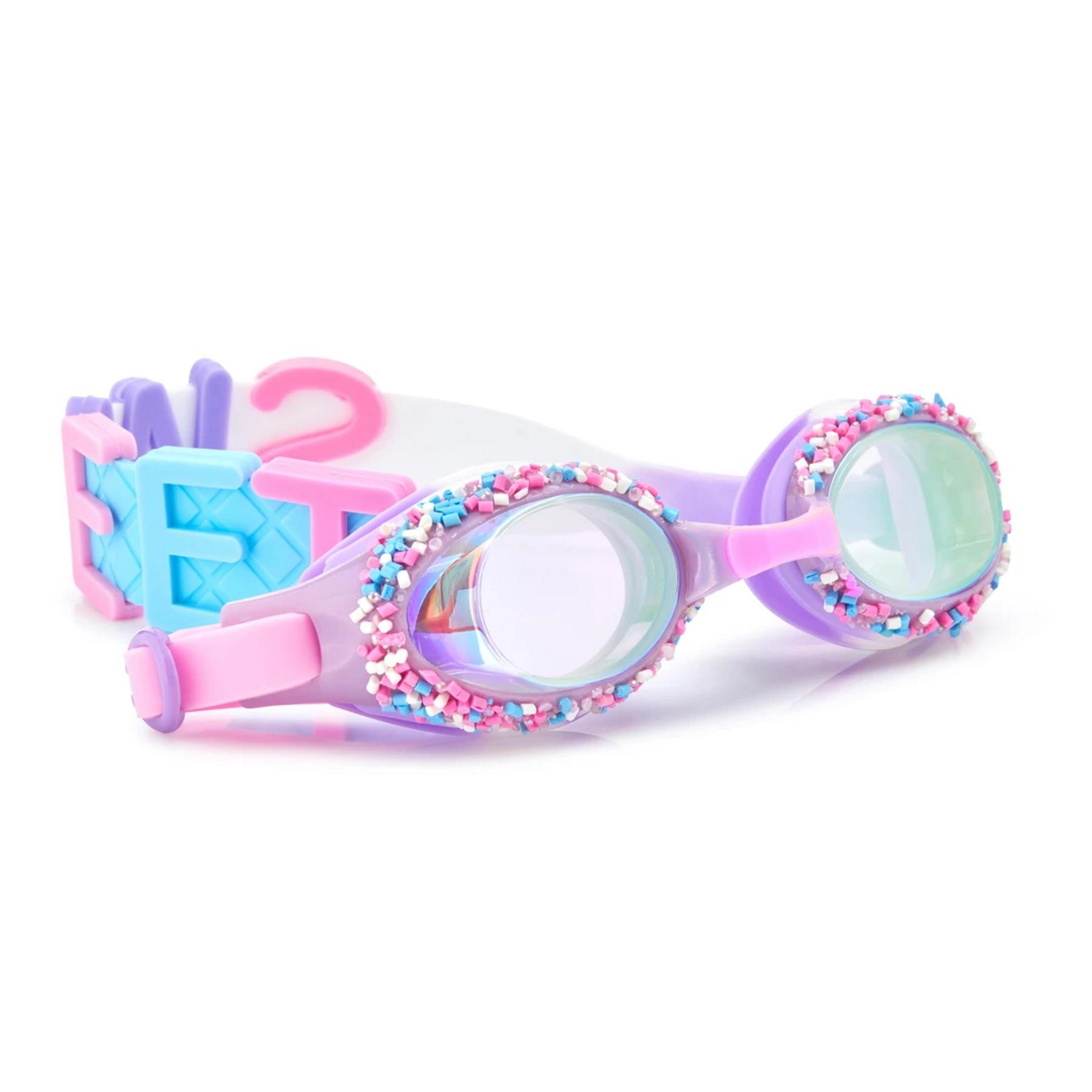 Bling2O Girls Swimming Goggles & Case Funfetti Sprinkles Children UV Swim 3y+