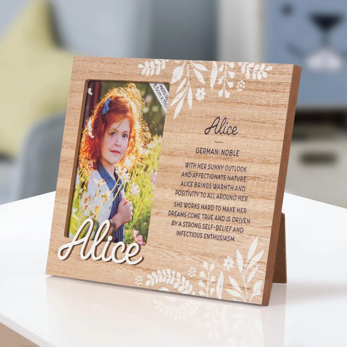 Wooden Picture Frame Personalised Kids Unique Gift Rustic Poems Girls Names A-Z - Picture 5 of 97