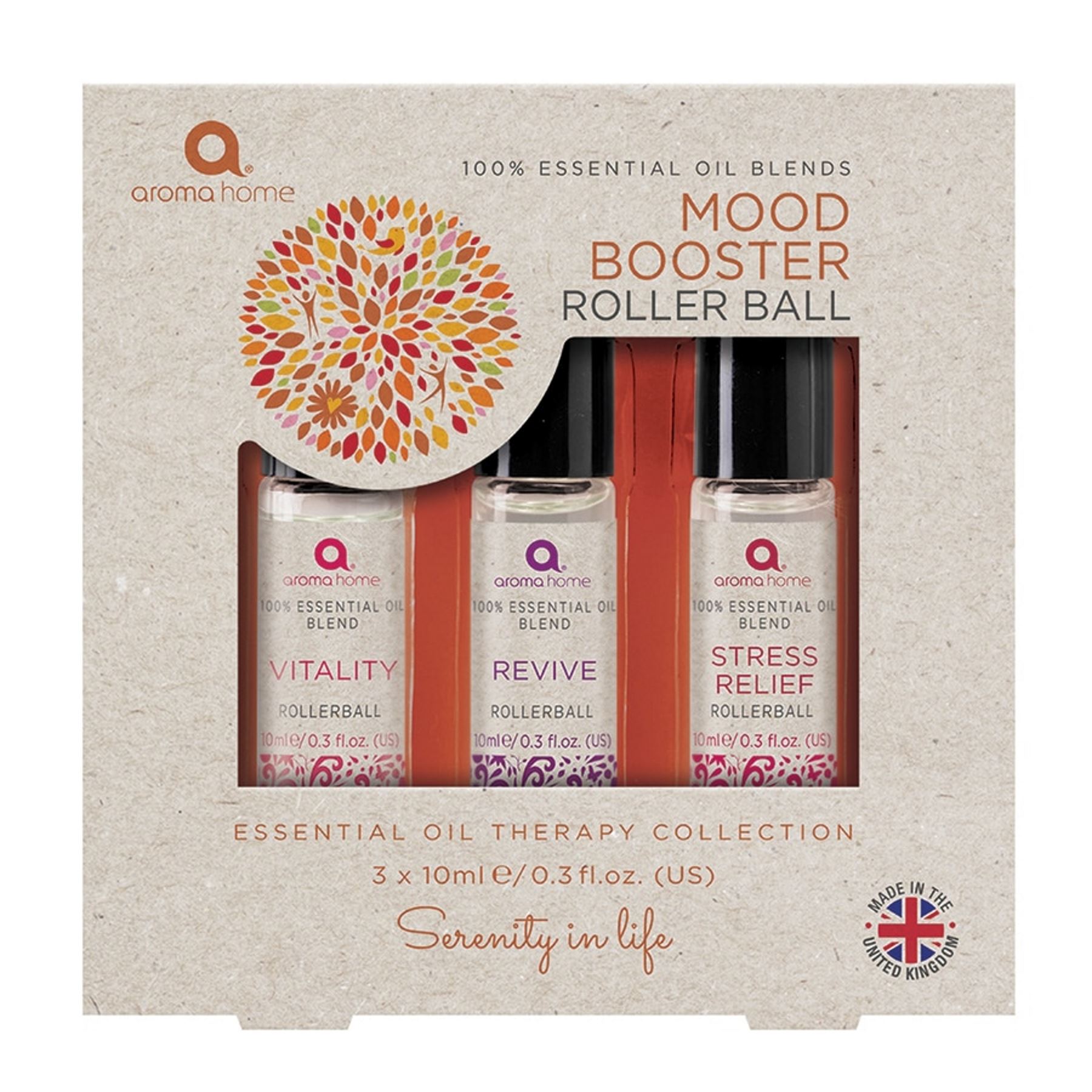 Aroma Home Mood Booster Pulse Point Essential Oil Blends Rollerball Set