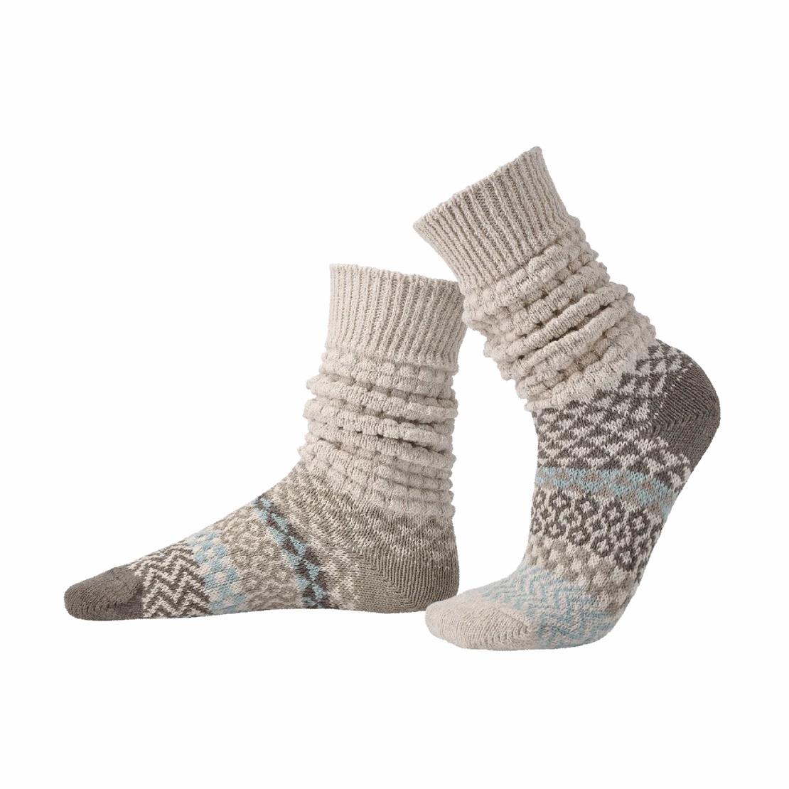 Mismatched Slouch Socks Unisex Odd Socks Sweater Fair Isle Striped Solmate Gift