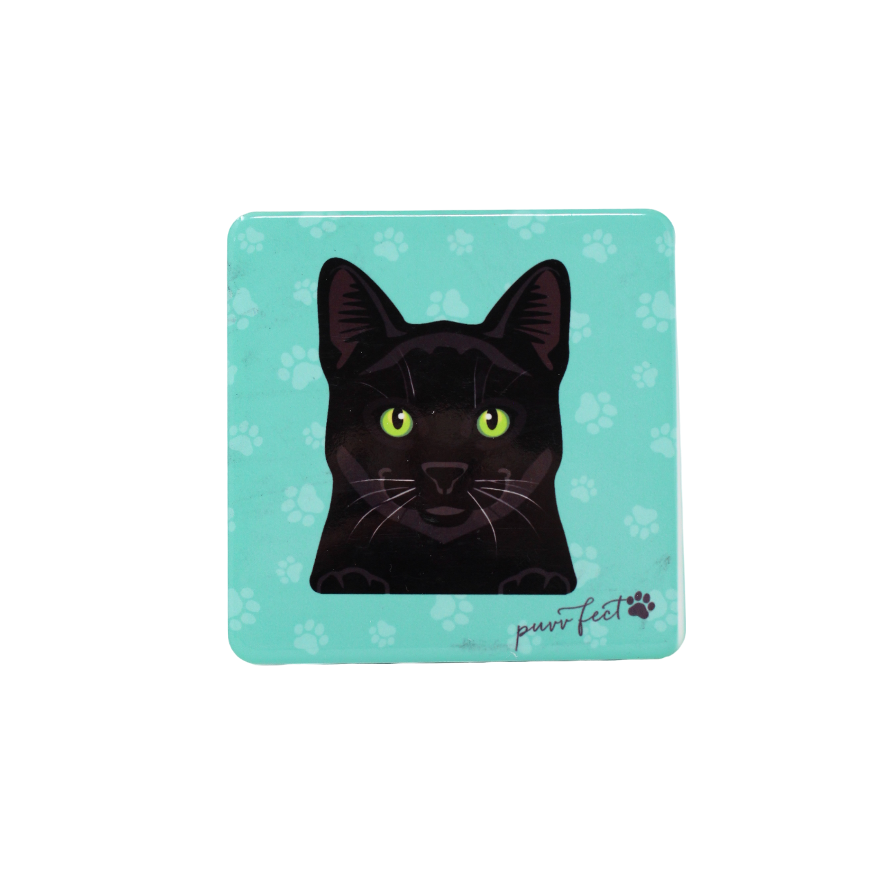 Drink Coasters Cat Tea Coffee Cup Holder Hot Drinks Ceramic Square Feline Kitten