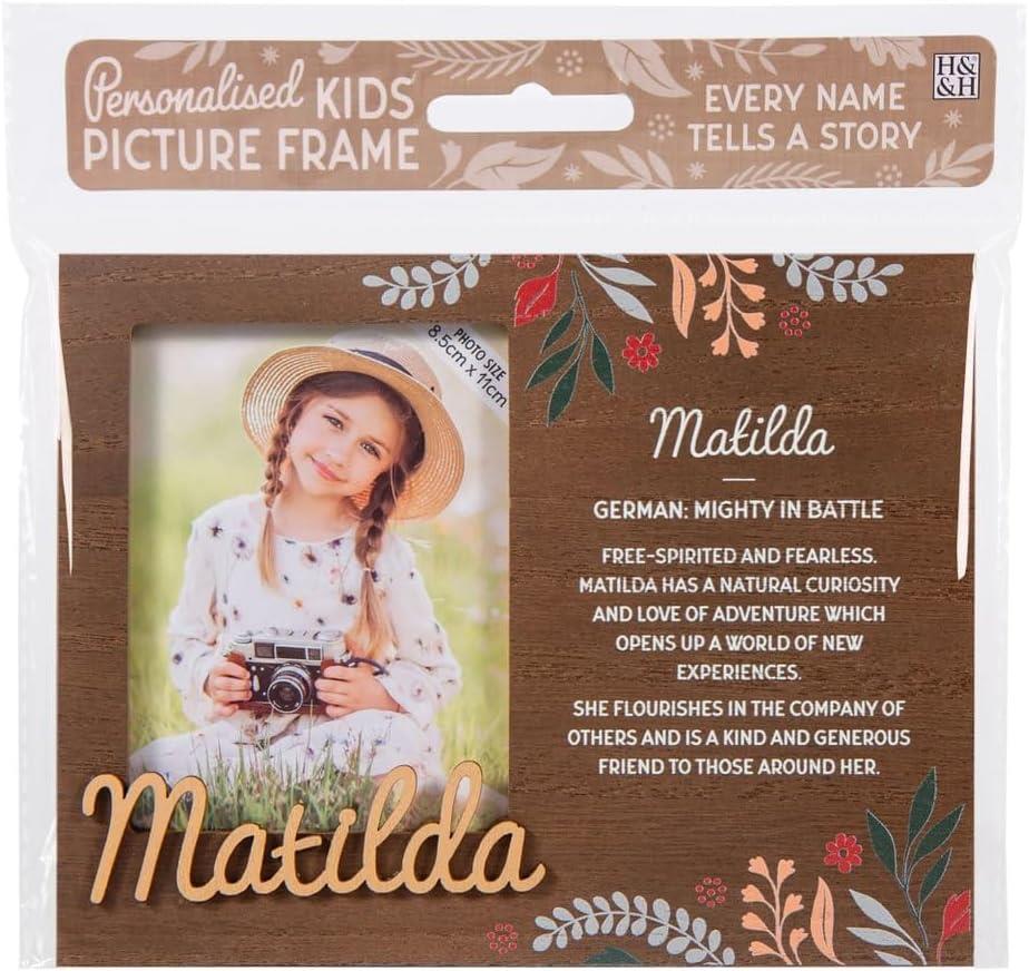 Wooden Picture Frame Personalised Kids Unique Gift Rustic Poems Girls Names A-Z - Picture 69 of 97