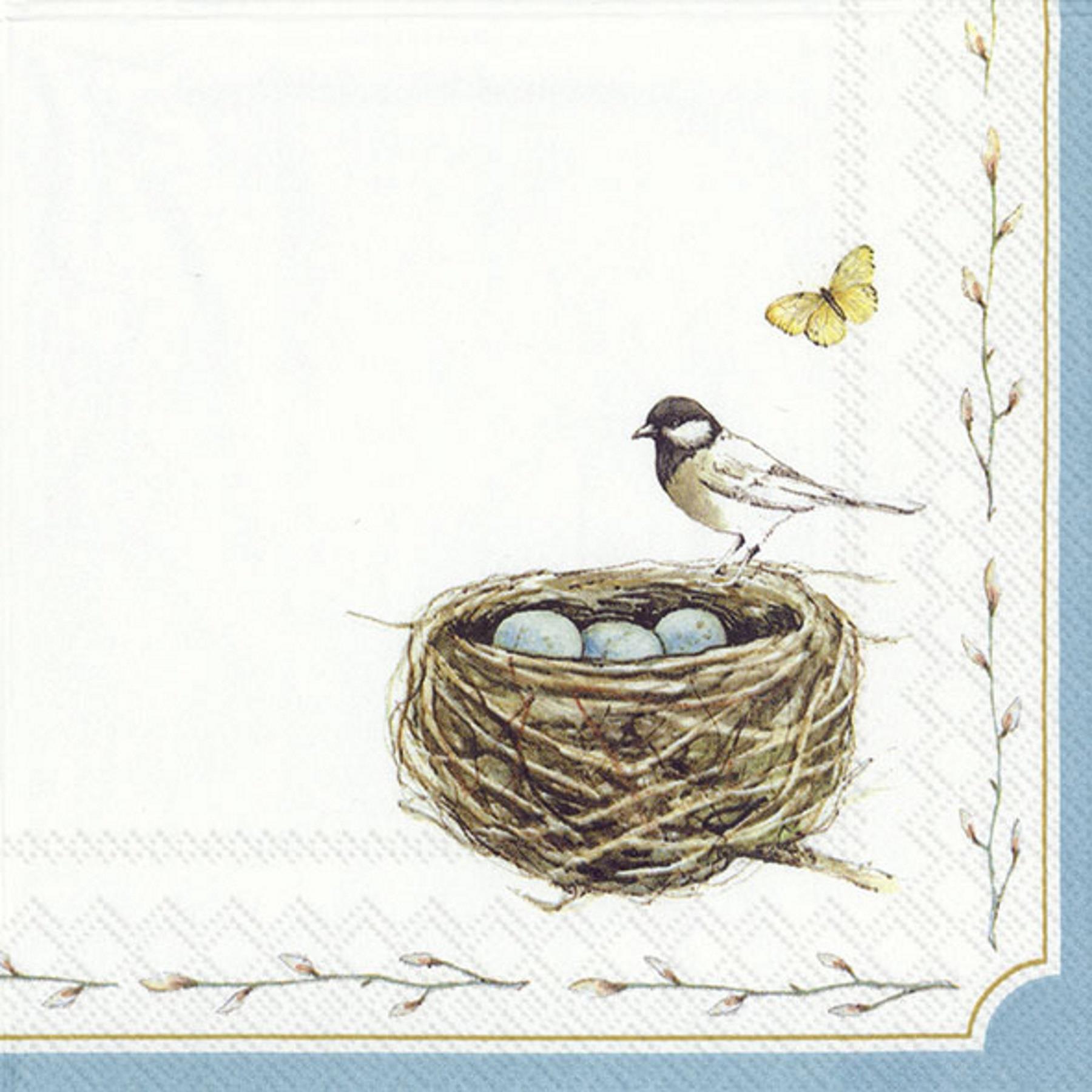IHR Easter Nest White Birds Paper Napkins Lunch Cocktail Party 3-ply Serviettes