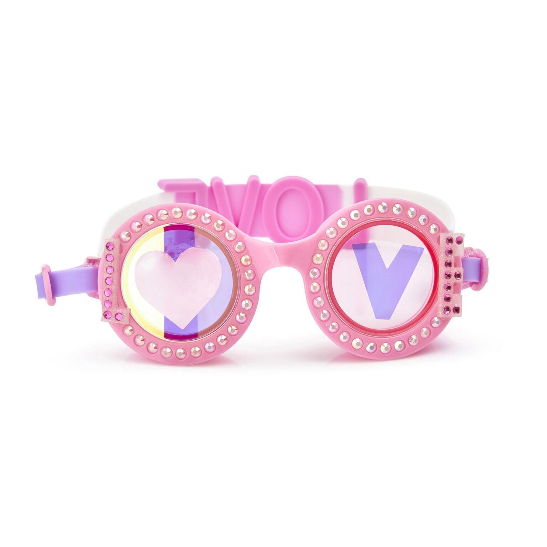 Bling2O Girls Swimming Goggles & Case Groove Is In The Heart Pink UV Swim 6y+
