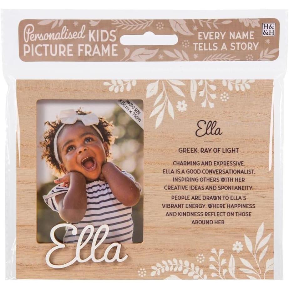 Wooden Picture Frame Personalised Kids Unique Gift Rustic Poems Girls Names A-Z - Picture 24 of 97