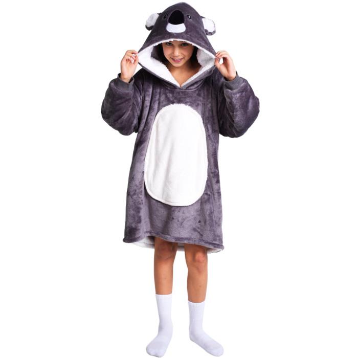 Kids Cuddle Hoodie Oversized Hooded Blanket Age 7-12 Plush Animal Wearable Throw - Picture 3 of 7